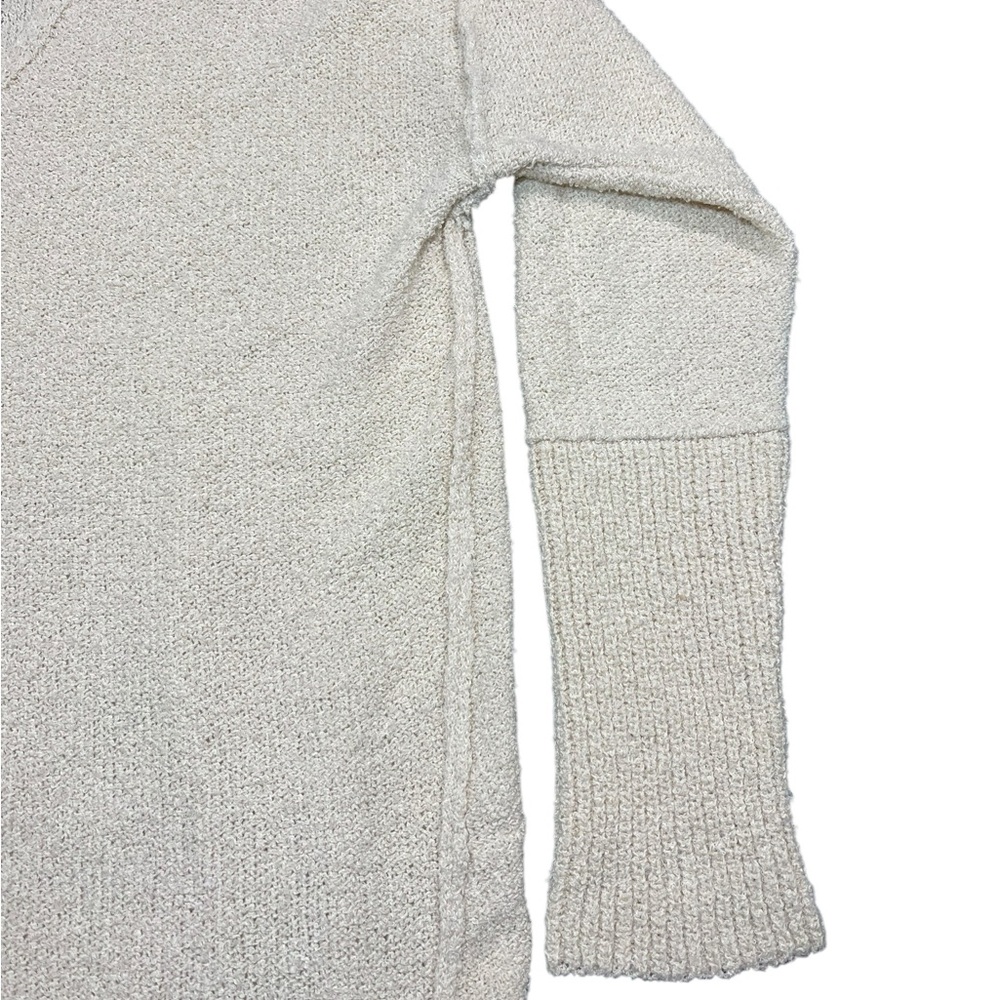 Caslon Boucle Knit Tunic Sweater Long Sleeves V-Neck Ivory Knit Pullover - Picture 14 of 16